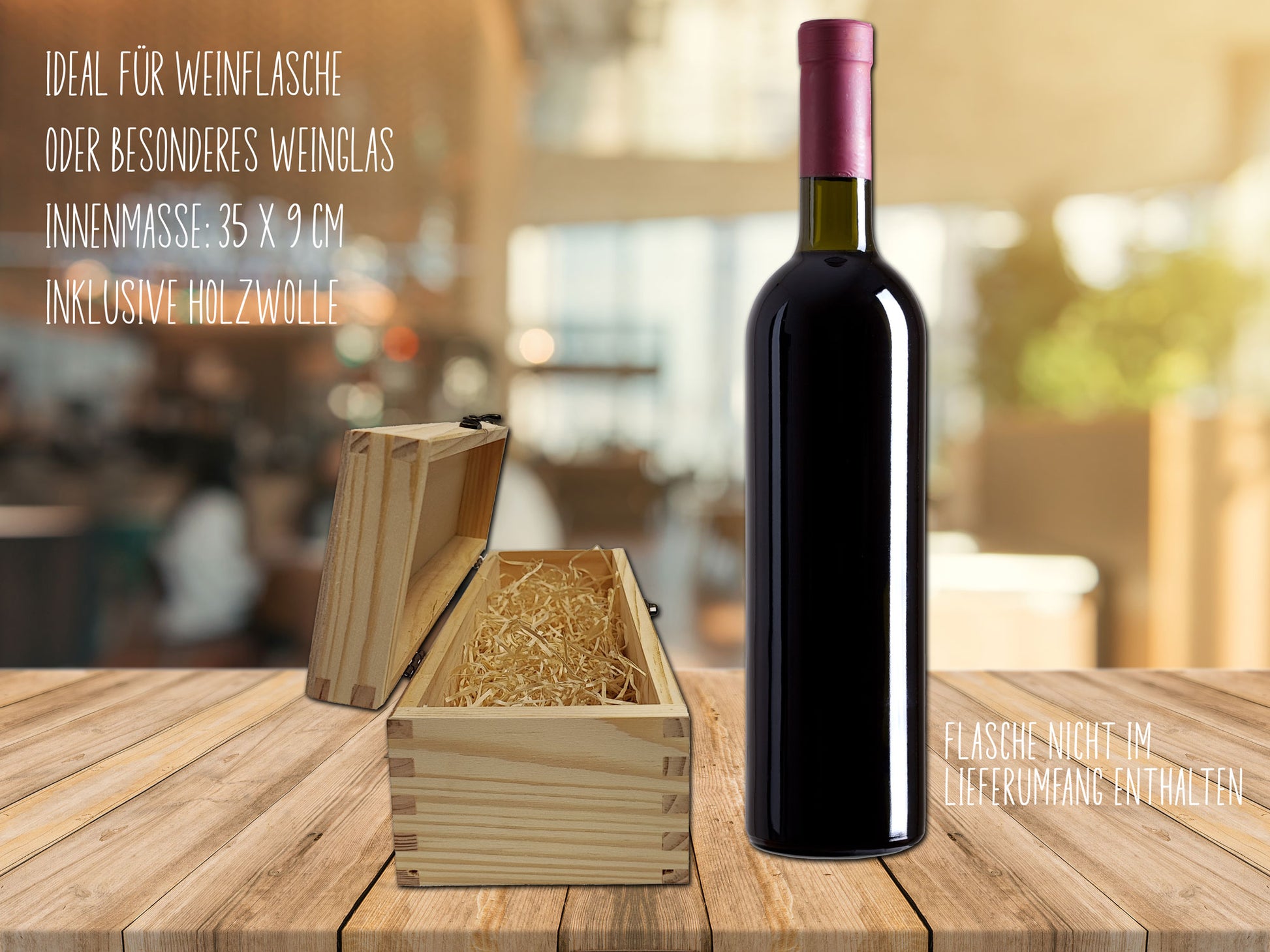 Holz Weinbox bedruckt - Weinkiste bedruckt statt Gravur - für 1 Flasche