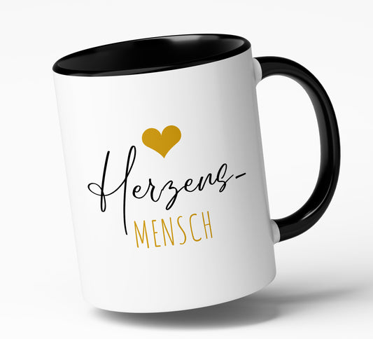 Spruch-Tasse "Herzensmensch" - Spülmaschinenfest- das ideale Geschenk